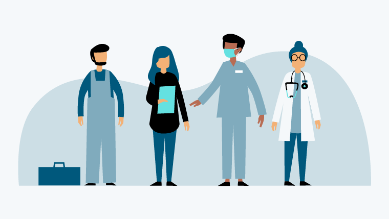  Professionella inom olika områden, som läkare och byggare. 