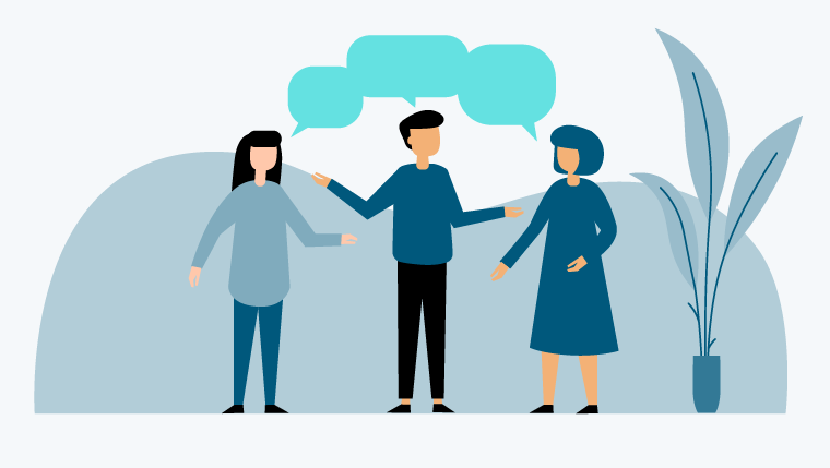  Människor är tillsammans som en grupp. 