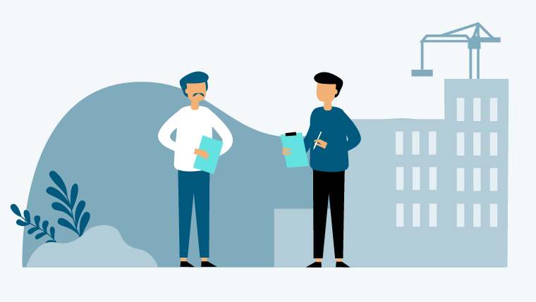  Kaksi henkilöä seisoo kaupungissa ja maalla. 